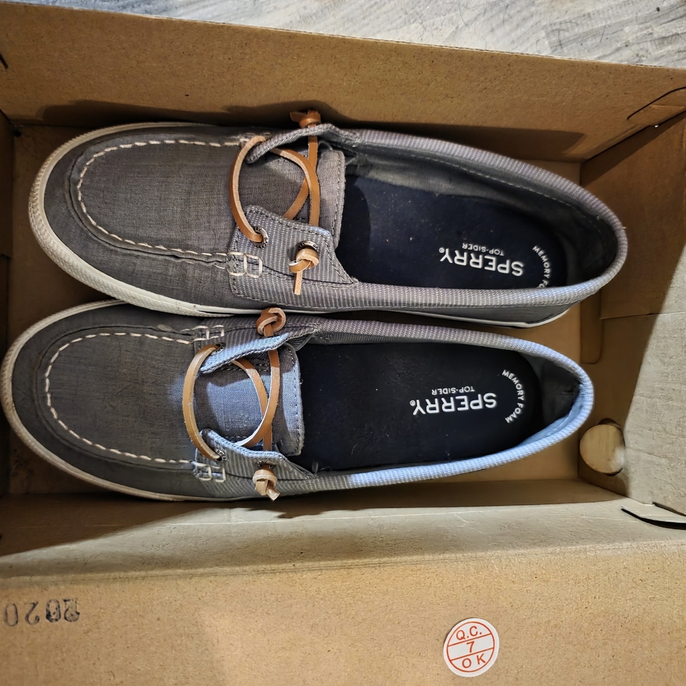 Sperry Women's Gray and Tan Boat Shoes
